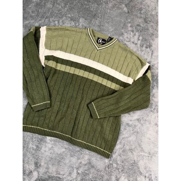 Men's L green Xtreme long sleeve sweater v-neck excellent condition - Picture 6 of 9